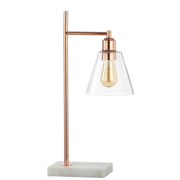 Lorena 22.25" Modern Glam Metal/Marble LED Table Lamp - JONATHAN Y